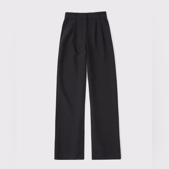 Abercrombie & Fitch Black Wide-Leg Pants - Picture 1 of 8